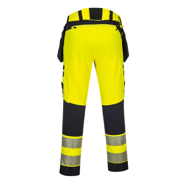 Pantalón DX4 de alta visibilidad con bolsillos de pistolera desmontables Amarillo/Negro