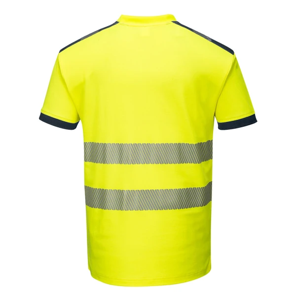 Camiseta m/c de alta visibilidad PW3 Amarillo/Marino