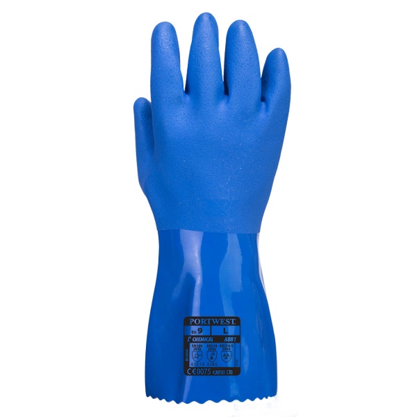 A881 – Guante químico de PVC Marine Ultra Azul
