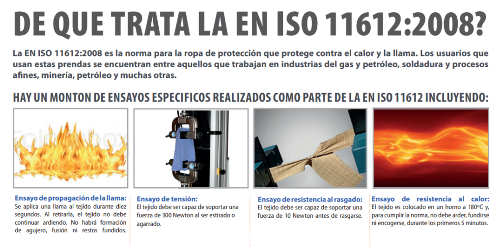 de que trata la en iso 11612 1024x514 - Normativa ISO 11612 / ISO 14116 sobre la ropa laboral resistente al fuego